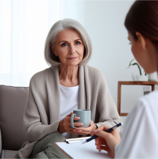 Женщина на приеме психолога